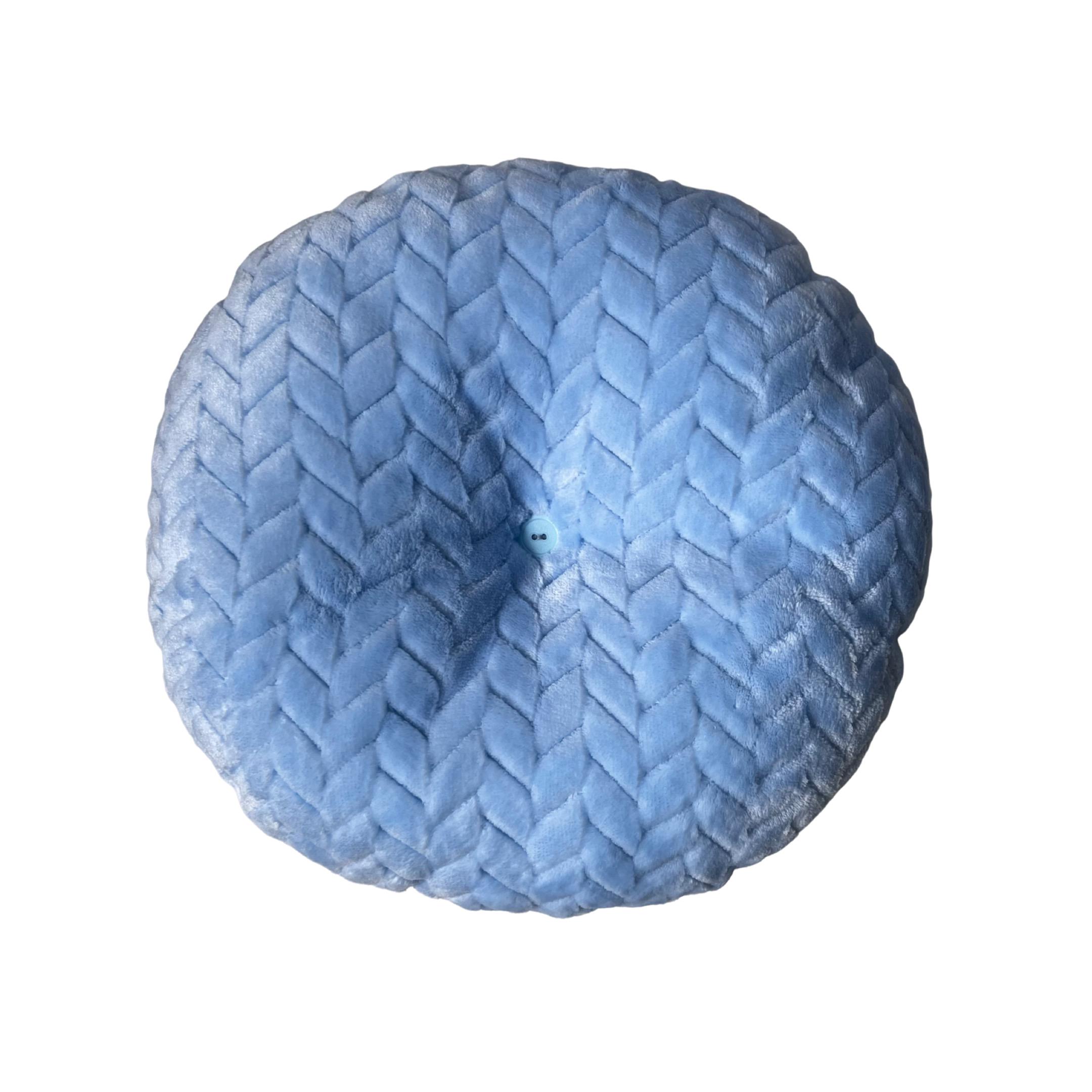 Подушка детская плюшевая Minky Home Косичка на пол 40х40 cм Голубой