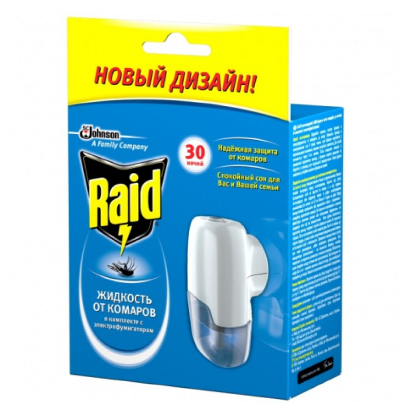 Комплект от комаров Raid с жидкостью на 30 ночей (35603)