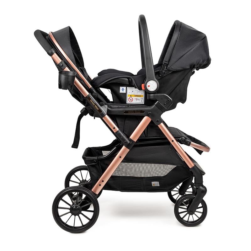 Коляска прогулочная Ninos Maxi 2 с автолюлькой 0+ от рождения Black/Gold (NM2025CSBG) - фото 3 Коляска прогулочная Ninos Maxi 2 с автолюлькой 0+ от рождения Black/Gold (NM2025CSBG) - фото 3