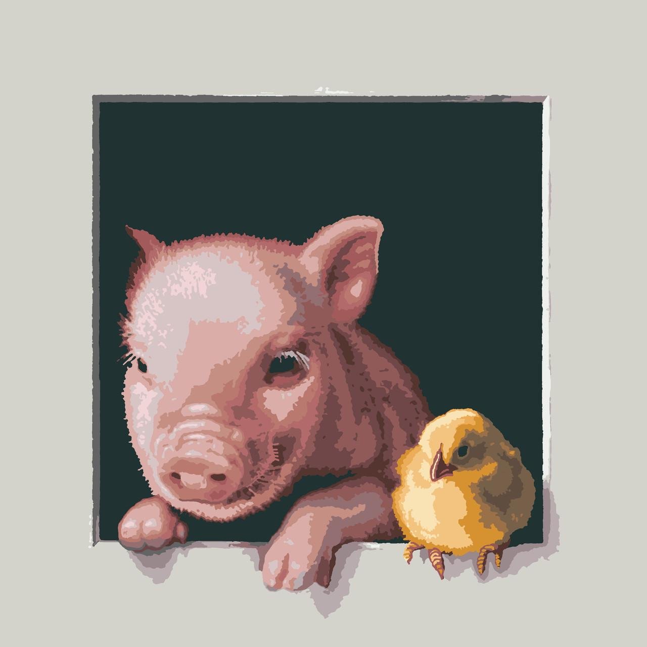 Картина по номерам Портрет в окошечке Пушистые друзья 40x40 см (RB-0588) Картина по номерам Портрет в окошечке Пушистые друзья 40x40 см (RB-0588)