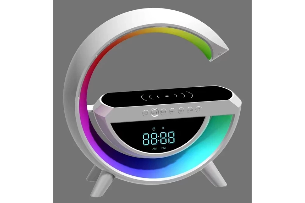 Лампа-нічник смарт настільна BT-3401 RGB Rainbow Light-Wireless з Bluetooth колонкою/бездротовою зарядкою/FM радіо (374369)