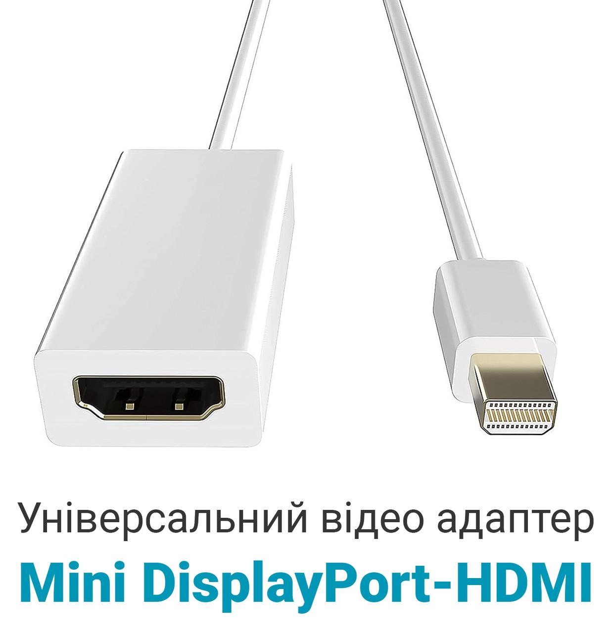 Адаптер відео з Mini DisplayPort на HDMI порт Addap MDP2HDMI-01 - фото 5