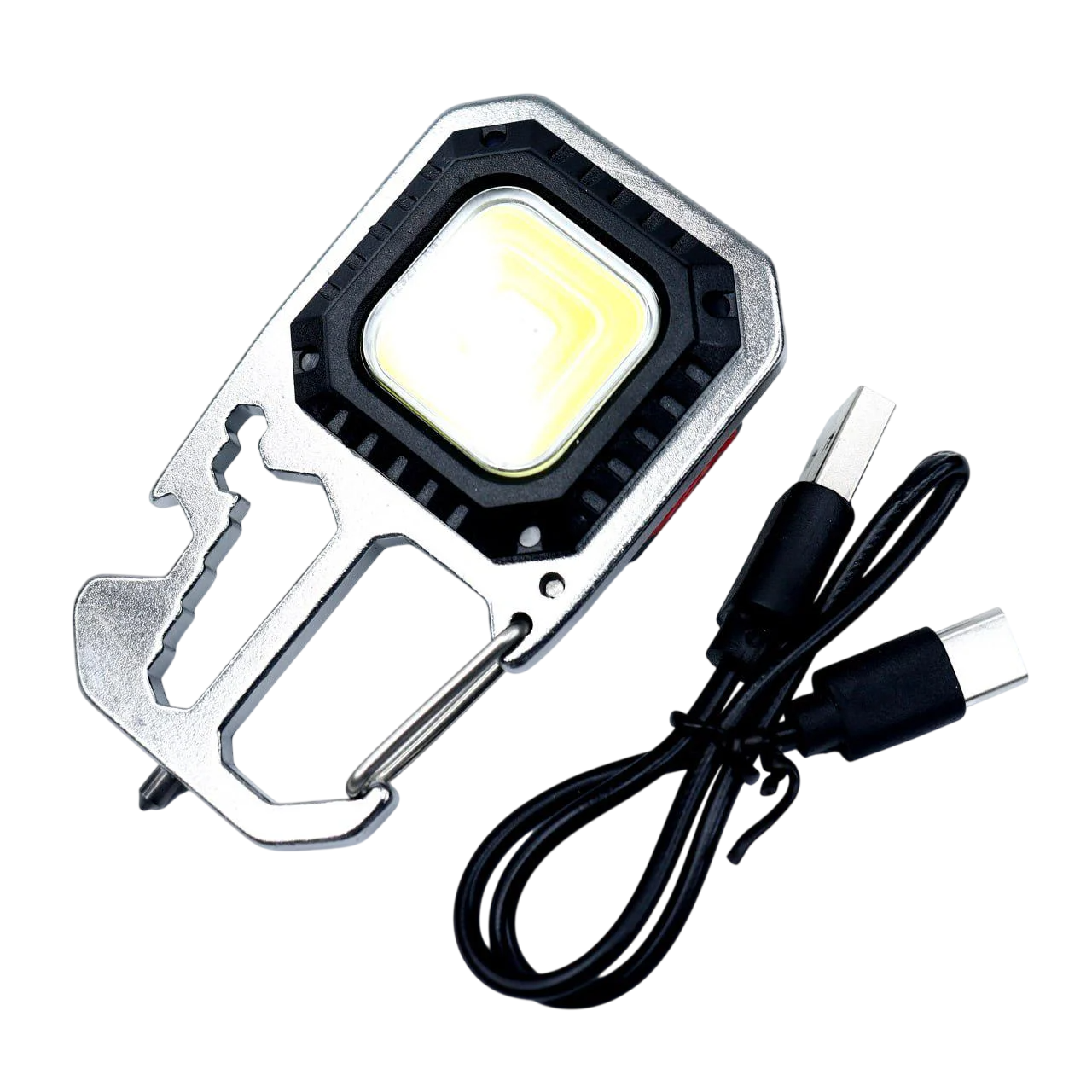 Ліхтар-брелок акумуляторний світлодіодний з карабіном MINI COB LED USB Type-C W1538 (010746)