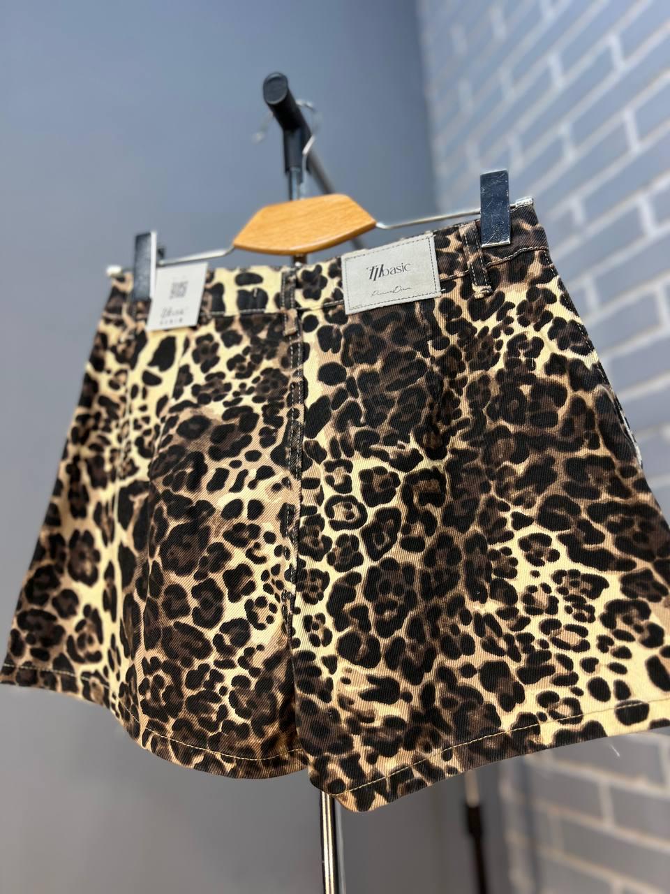 Шорты-юбка джинс Its Basic 287-38 с леопардовым принтом короткие р. 36 Коричневый (2278) - фото 5 Шорты-юбка джинс Its Basic 287-38 с леопардовым принтом короткие р. 36 Коричневый (2278) - фото 5