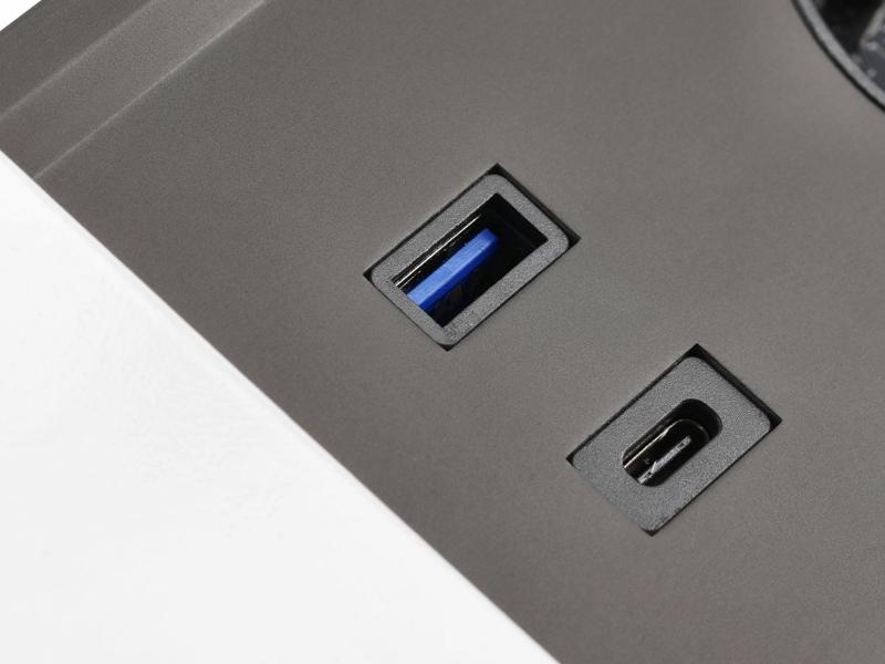 Блок розетковий врізний GTV PRESTINO 2 розетки Schuko USB А + С RJ45 HDMI кабель 1,5 м Алюміній (5092) - фото 2