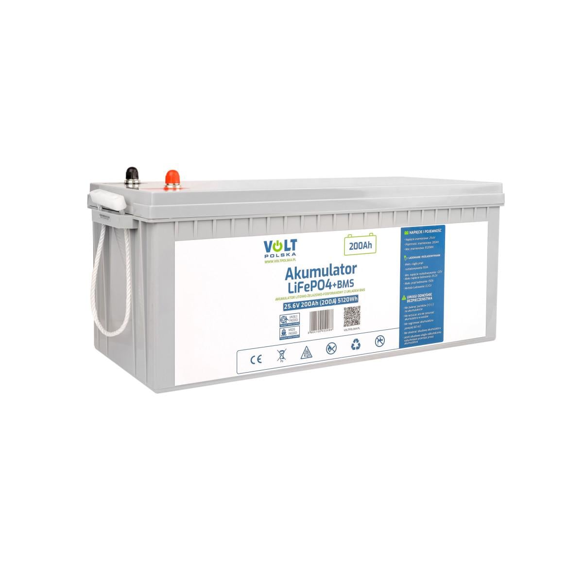 Акумулятор для ДБЖ/інвертора Volt Polska LiFePO4 25,6V 200Ah з BMS (6AKLI24200) Акумулятор для ДБЖ/інвертора Volt Polska LiFePO4 25,6V 200Ah з BMS (6AKLI24200)