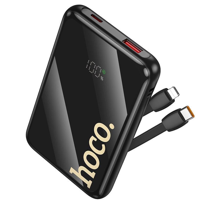 Аккумулятор наружный Hoco Q37 Graceful 22,5W/PD20W Power Bank с двумя cables 10000mAh Black (34645874)