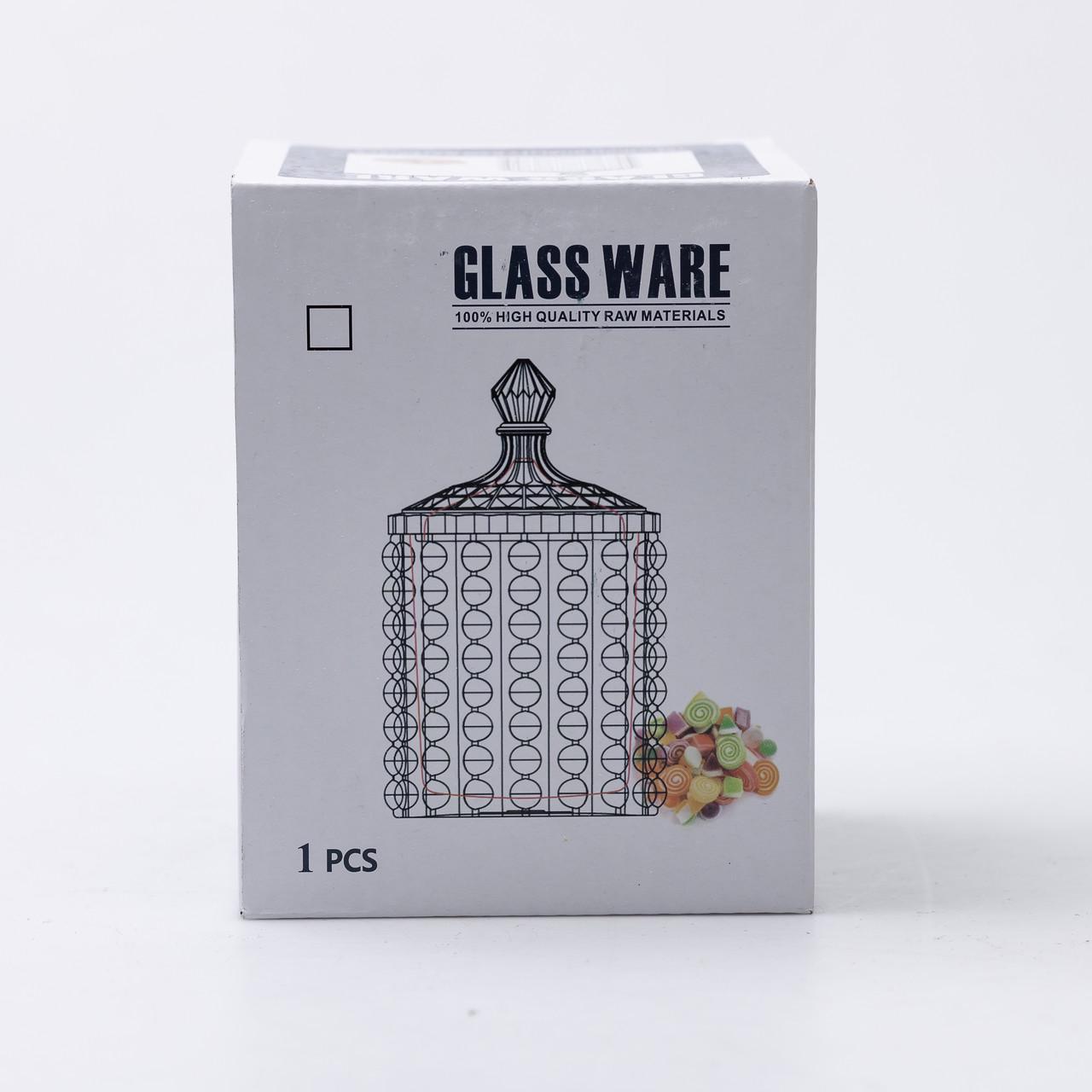 Сахарница с крышкой круглая стеклянная 7,5 см (6970) - фото 8