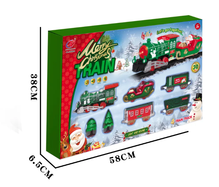 Дитяча залізниця Fun Game JHX6639 Новорічний ЖД локомотив з залізничним полотном до 184 см з звуковими та світловими ефектами (2019259993) - фото 2 Дитяча залізниця Fun Game JHX6639 Новорічний ЖД локомотив з залізничним полотном до 184 см з звуковими та світловими ефектами (2019259993) - фото 2