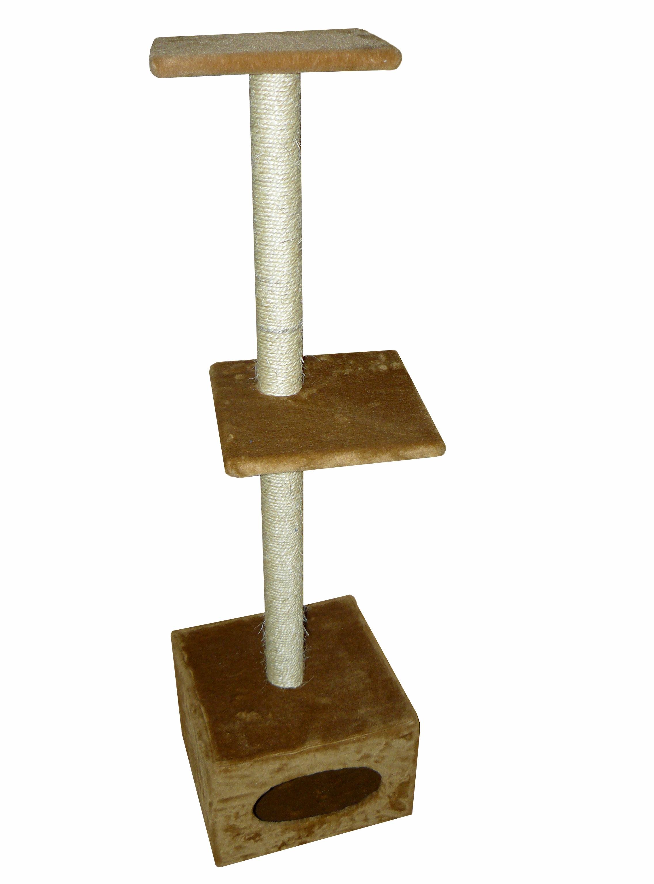 Когтеточка ФанКот Домик двухэтажный сизаль Коричневый (0009/3)