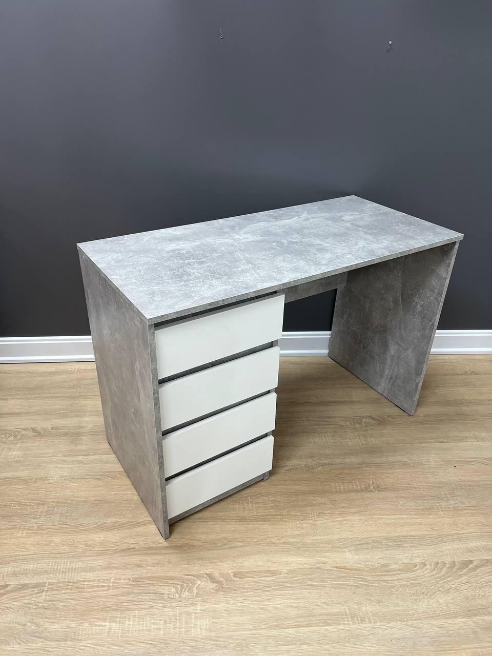 Стіл письмовий Арес лівий 1104х760х514 мм Бетон/Білий