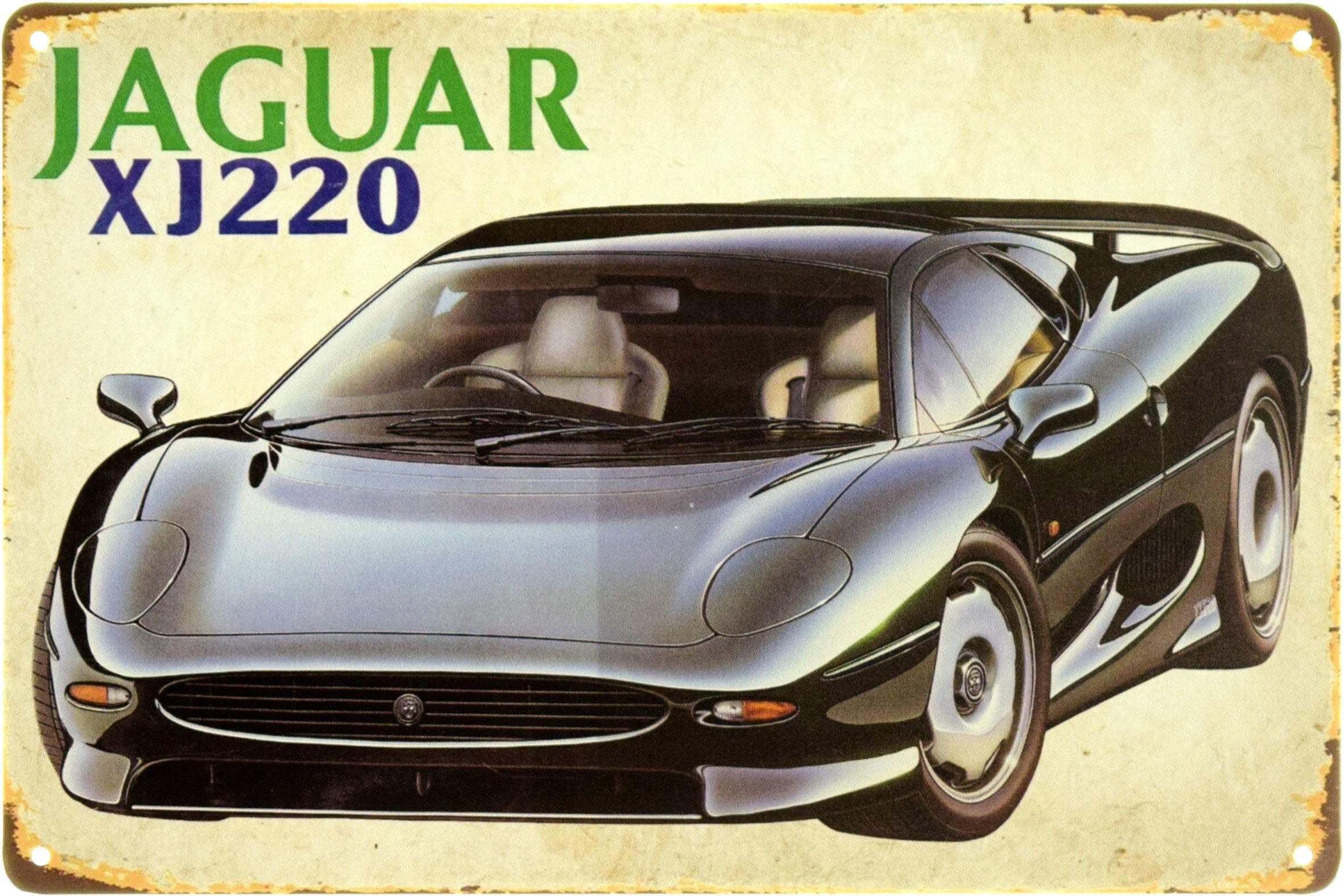 Табличка металлическая "Jaguar XJ220" 20x30 см (ms-104094)