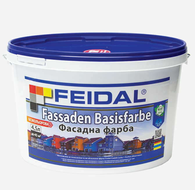 Краска фасадная Feidal Fassaden Basisfarbe 4,5 л Бесцветный - фото 1 Краска фасадная Feidal Fassaden Basisfarbe 4,5 л Бесцветный - фото 1