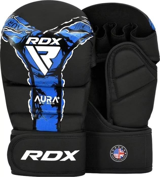 Рукавиці тренувальні RDX GRAPPLING GLOVES SHOOTER NEW AURA F17 M Чорний/Синій (GSR-F17BU M)