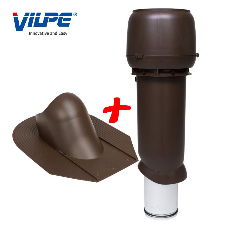 Выход вентиляционный Vilpe для битумной черепицы утепленный Ø 160 мм 700 мм 8017 Коричневый (30078937) - фото 2