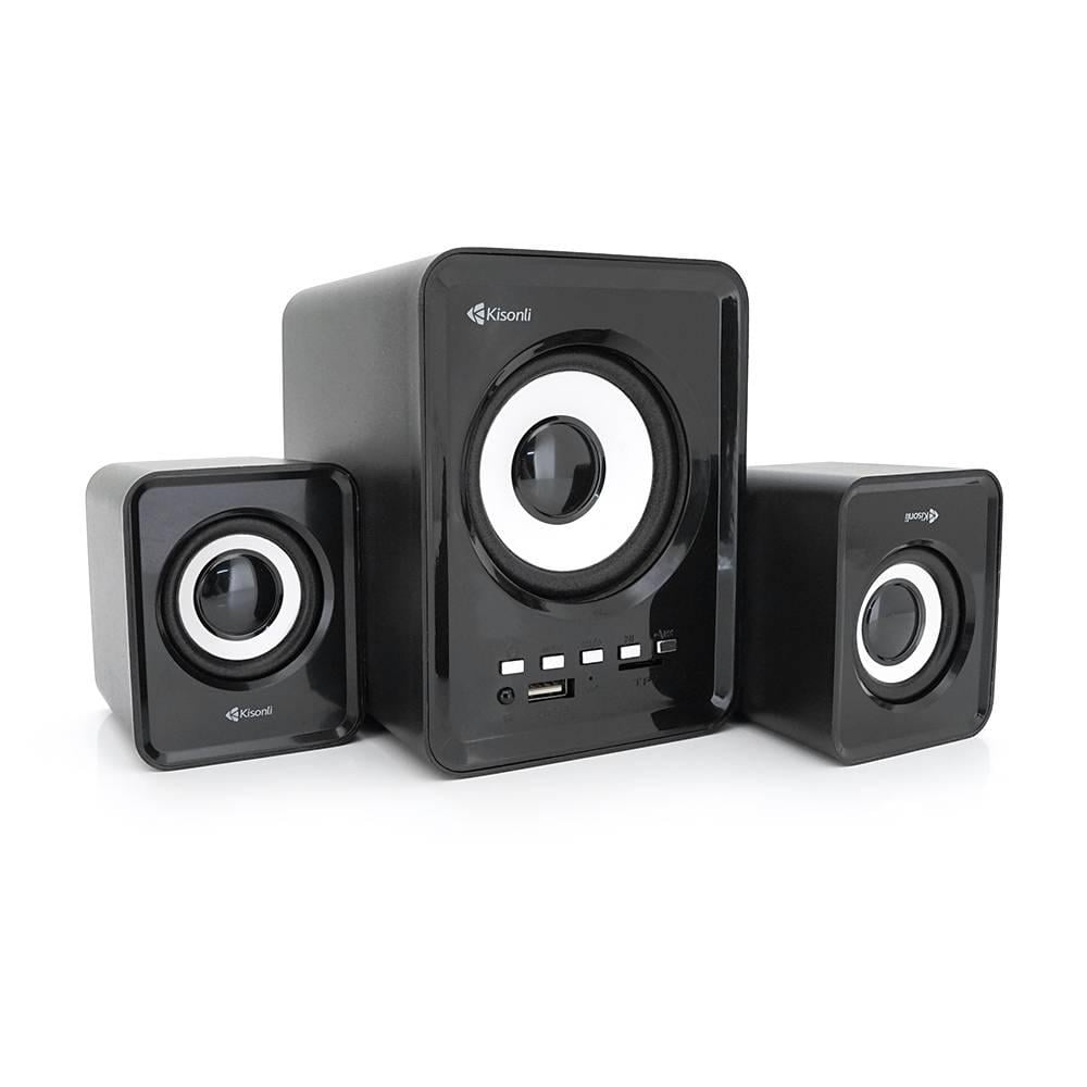 Колонки Kisonli U-2800BT 5W+2х3W USB/TF/BT/FM/AUх із сабвуфером DC 5V Black (30790)
