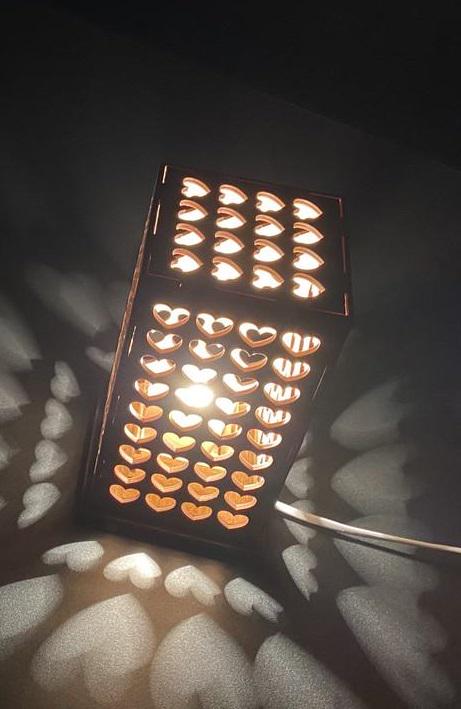 Ночник деревянный декоративный Сердце 22х11 см Дерево светлое (SV-602)