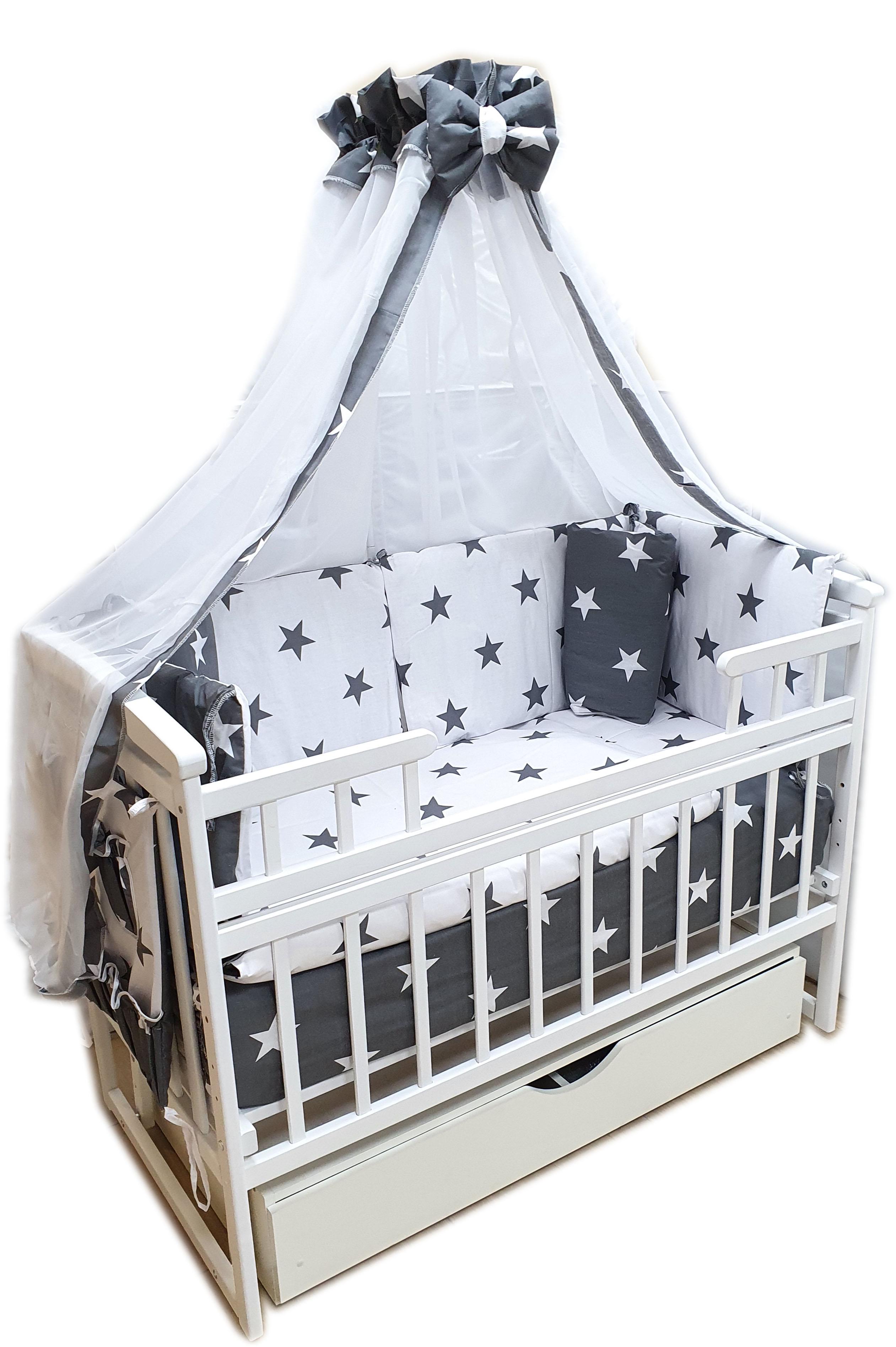 Постельный набор Звезды 14 эл. Серый/Белый Постельный набор Звезды 14 эл. Серый/Белый