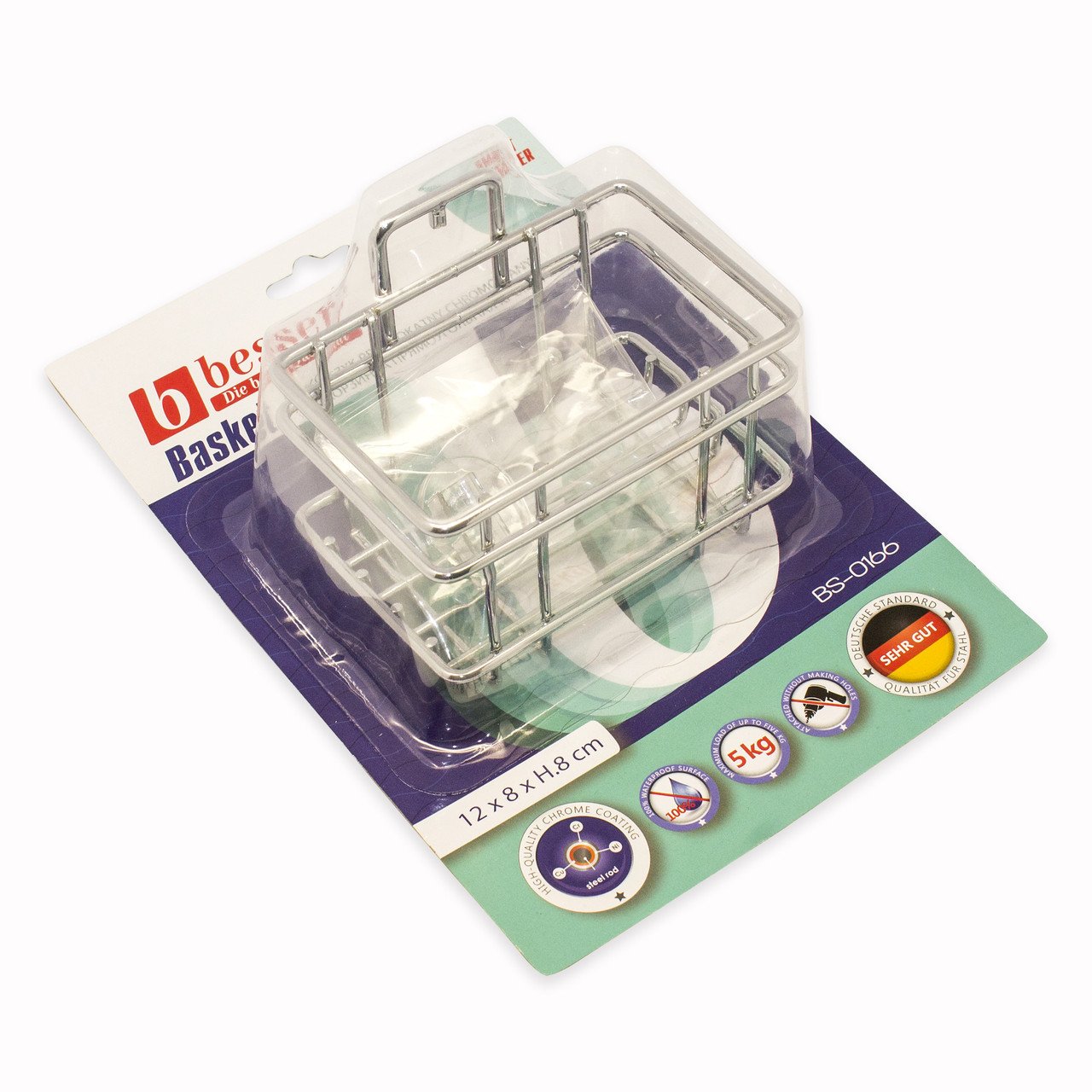 Кошик для ванної Besser прямокутний 12х8х10 см з кріпленням Smart Sticker KM-0166 Кошик для ванної Besser прямокутний 12х8х10 см з кріпленням Smart Sticker KM-0166