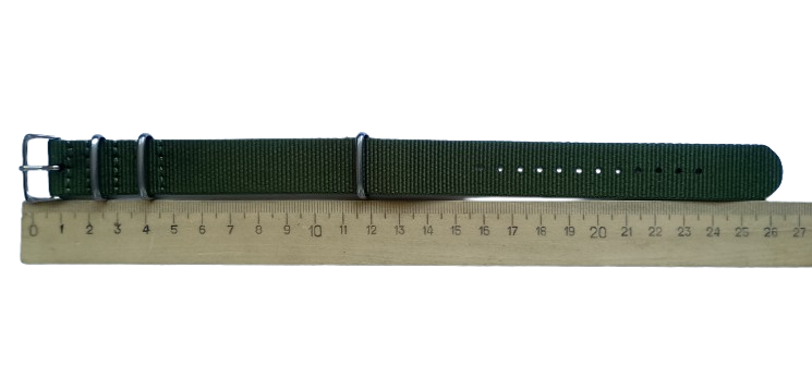 Ремешок для часов тканевый CBUS43 20 мм L-235 мм Khaki Silver (3707) - фото 2 Ремешок для часов тканевый CBUS43 20 мм L-235 мм Khaki Silver (3707) - фото 2