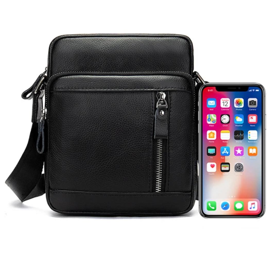 Чоловіча сумка через плече Lorian з натуральної шкіри з регульованим плечовим ременем Чорний (LR 257556-black) - фото 7 Чоловіча сумка через плече Lorian з натуральної шкіри з регульованим плечовим ременем Чорний (LR 257556-black) - фото 7