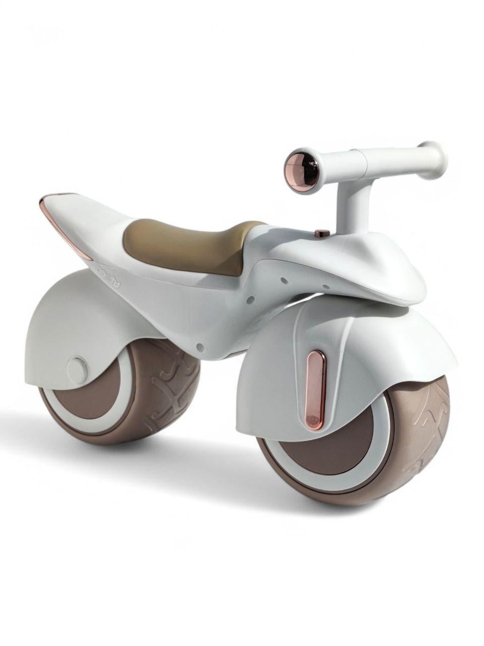 Толокар беговел Beruty Ride BBTT-Q7 двухколесный до 60 кг со звуковыми эффектами Бежевый с белым (BBTT-Q7r-s)