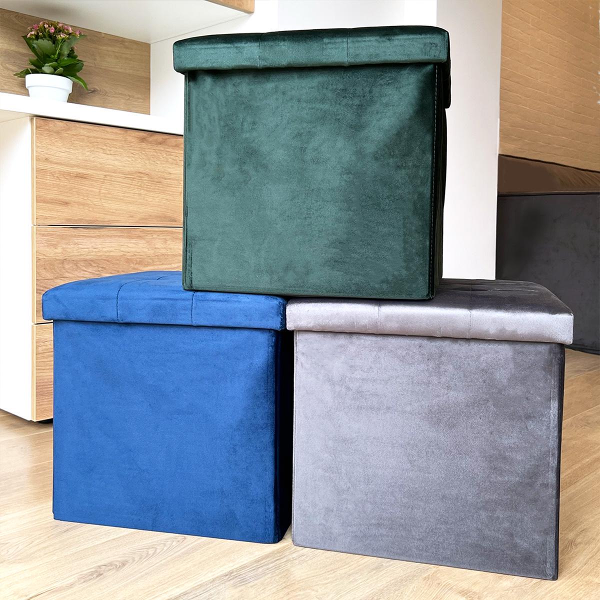 Пуф для зберігання велюровий MVM TH-05 Сірий (TH-05 GRAY) - фото 7