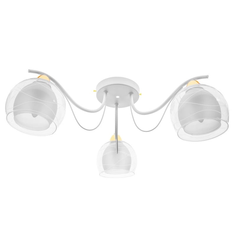 Люстра стельова Brille LK-629S/3 E27 WT+FG на 3 плафона