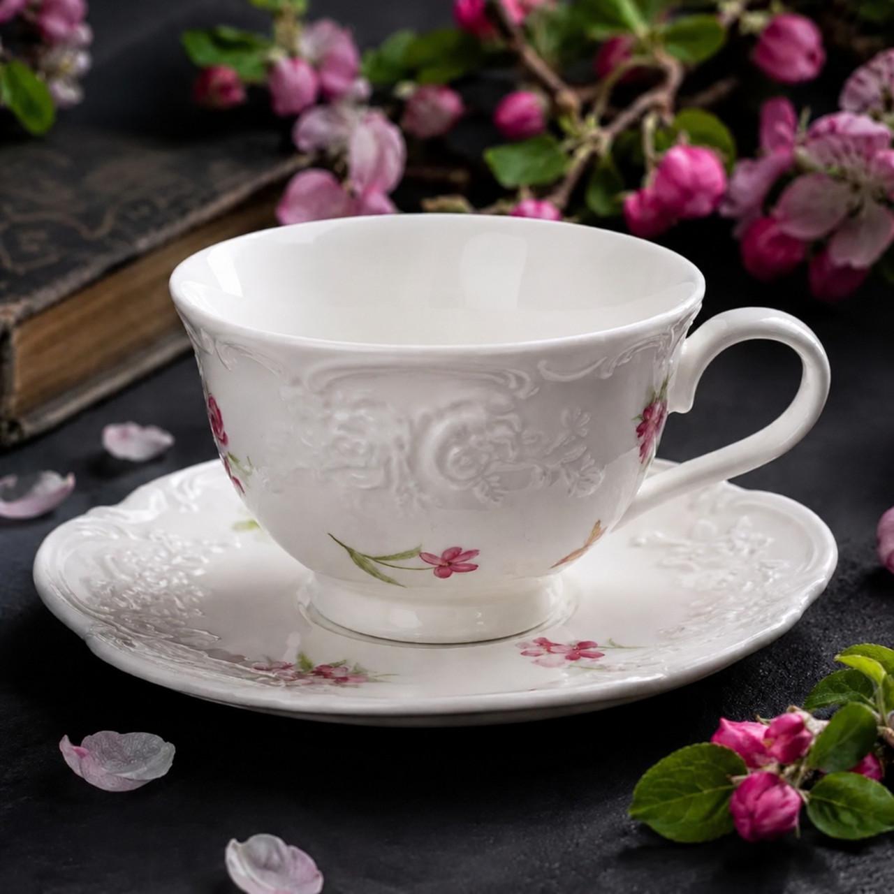 Чашка з блюдцем Bona Di Chateau Roses Collection 250 мл (K300)