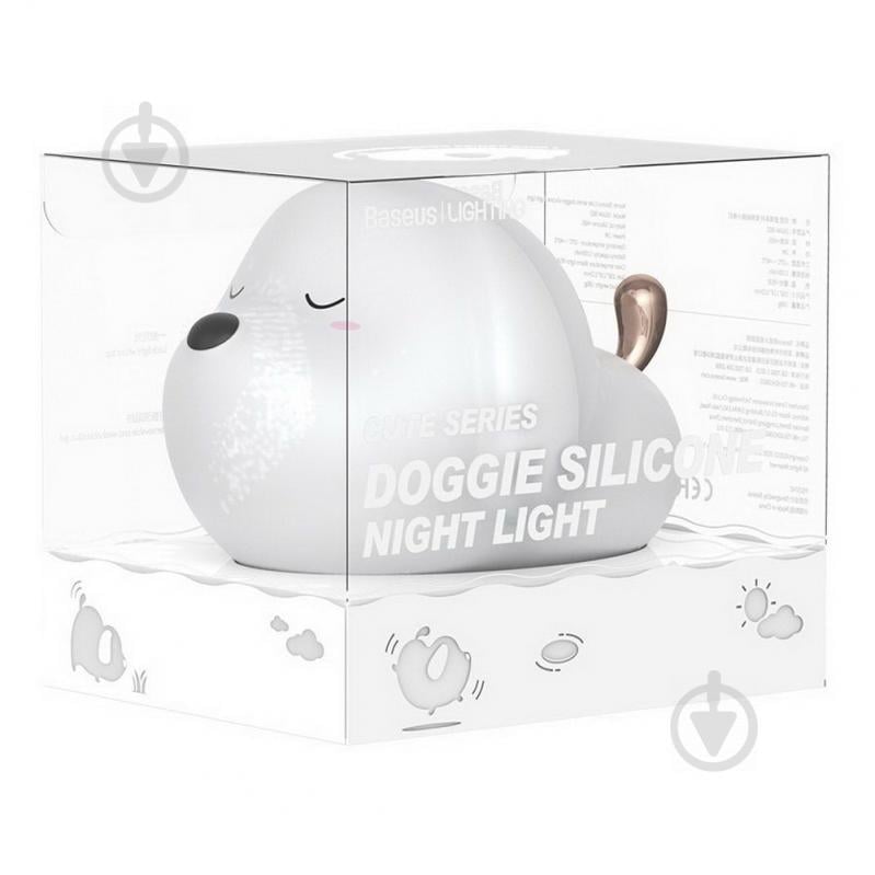 Ночник Baseus Cute Series Doggie Silicone Night Light DGAM-B02 (Белый) - фото 9