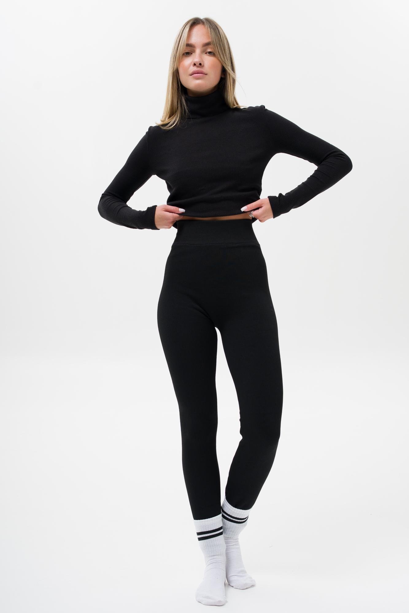 Лосины женские на меху Without Brand Chery Black (8056052)