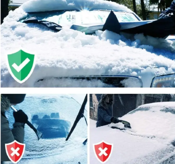 Накидка-чехол на лобовое стекло автомобиля из полипропилена 145х110 см Серебристый (2177) - фото 2