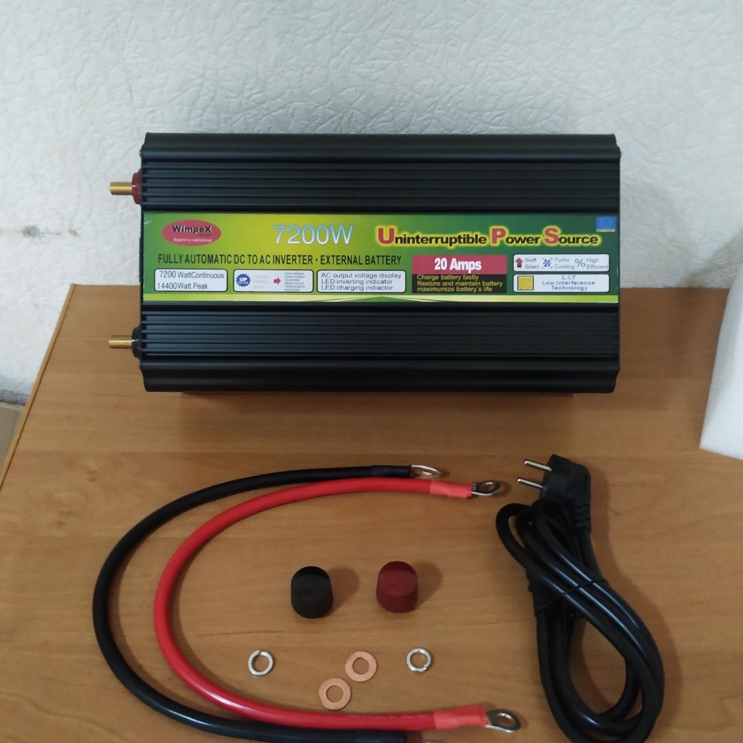 Перетворювач Power Inverter Wimpex UPS WX-7200W з заряджанням і функцією безперебійника 7200 Вт 12 V - фото 8 Перетворювач Power Inverter Wimpex UPS WX-7200W з заряджанням і функцією безперебійника 7200 Вт 12 V - фото 8