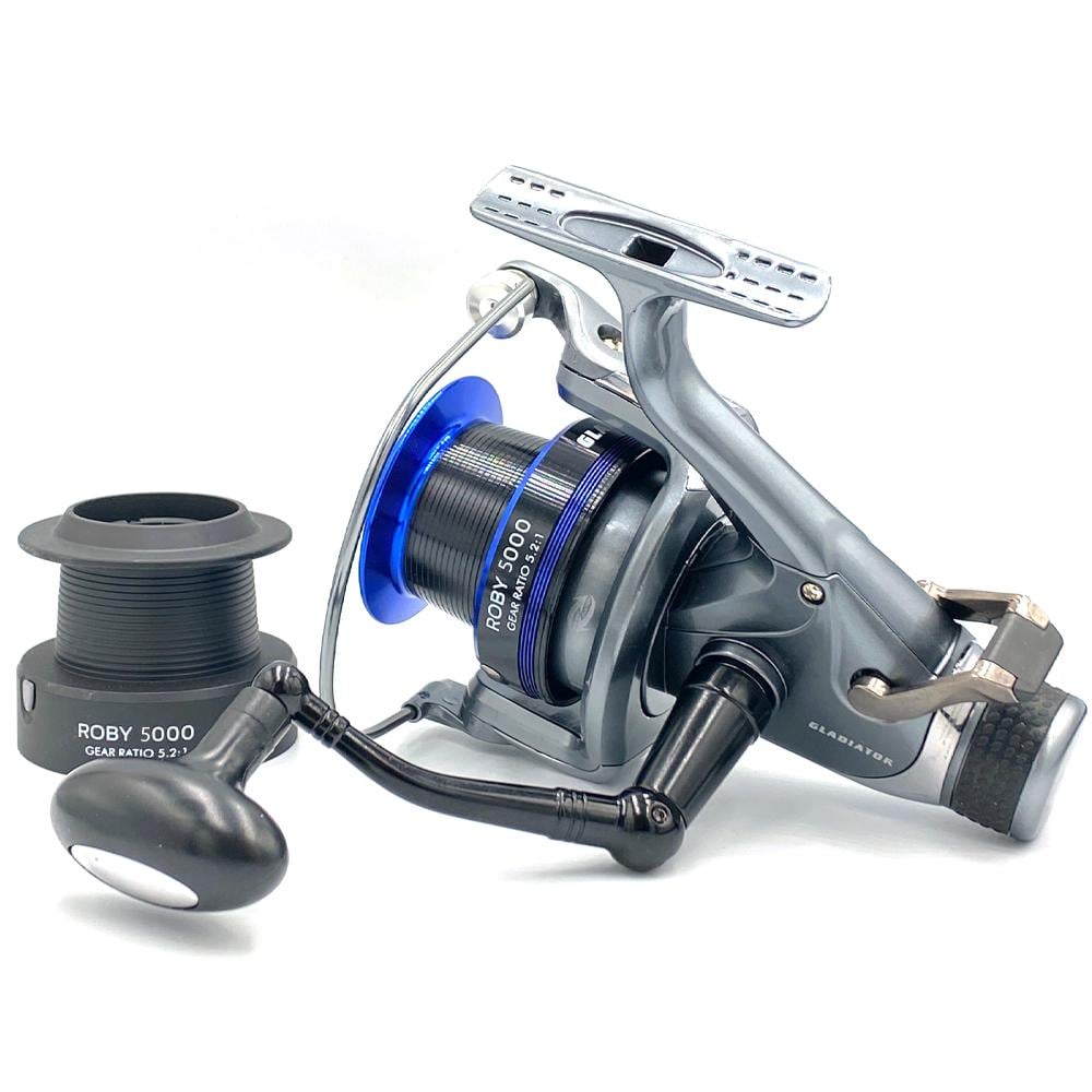 Риболовна котушка Gladiator Roby 6000 з байтранером Сірий (30167160)