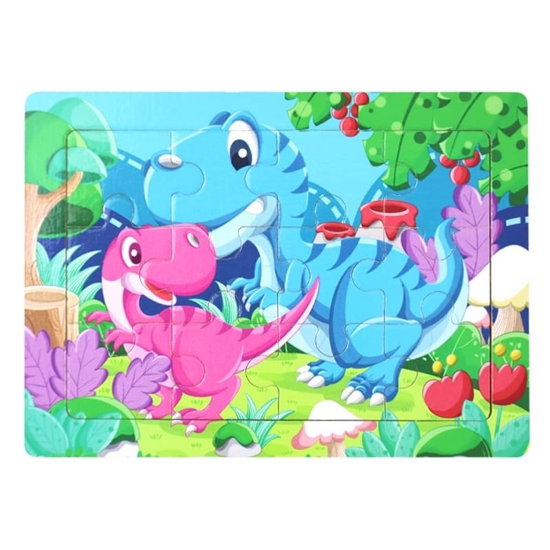 Пазл-вкладиш дерев'яний дитячий Динозаври MD 1343-8 12 ел. 15 х 11 х 04 см (RLT52764)
