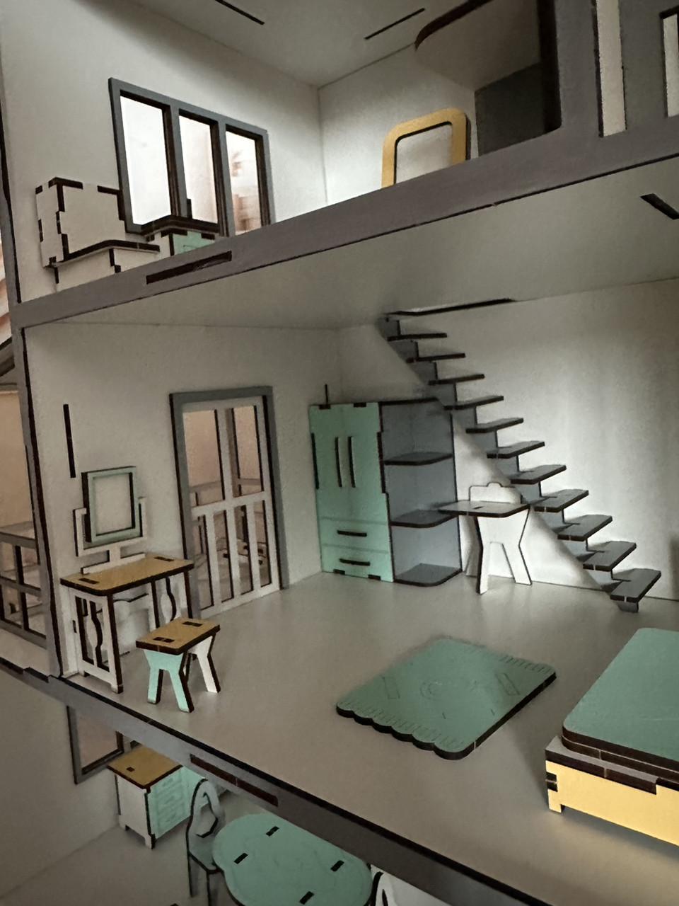 Дом кукольный деревянный Осенний с комплектом мебели (2010666862) - фото 3 Дом кукольный деревянный Осенний с комплектом мебели (2010666862) - фото 3