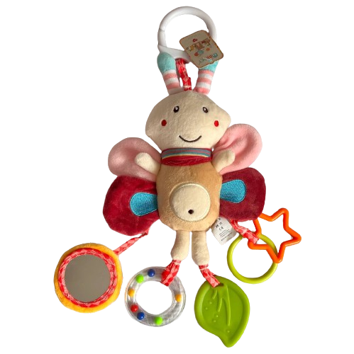 Погремушка Бабочка с зеркальцем и грызунком (275) Погремушка Бабочка с зеркальцем и грызунком (275)