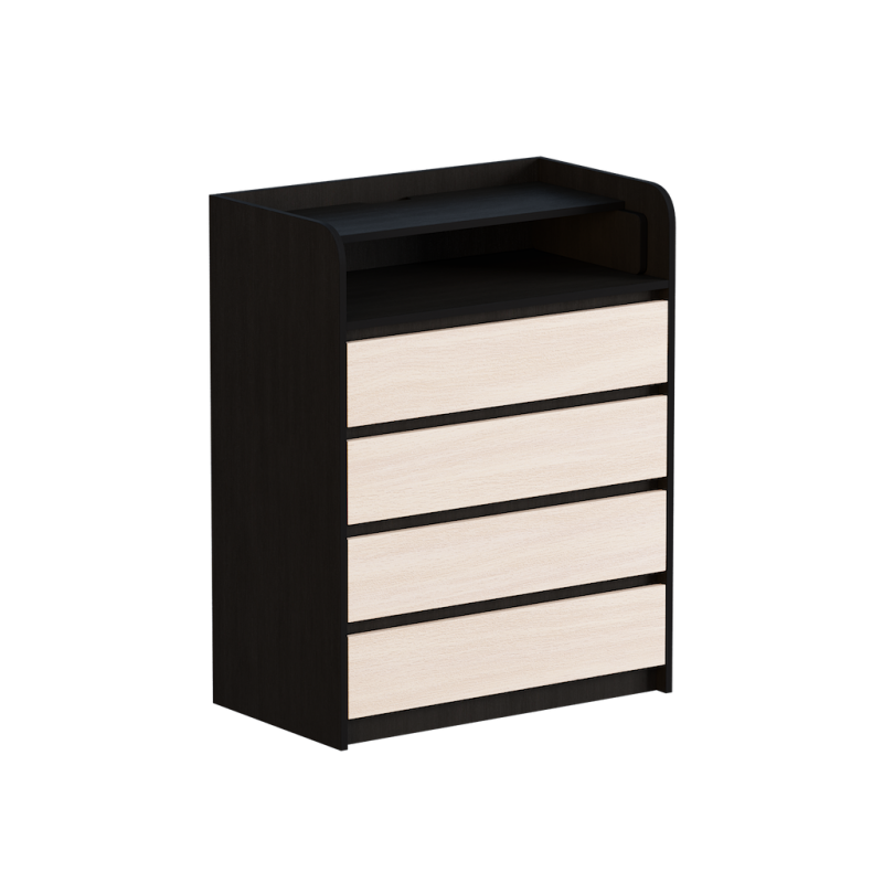 Комод с пеленатором Эверест ролики 80х45х101,4 см Венге/Дуб молочный (EVR-2061)