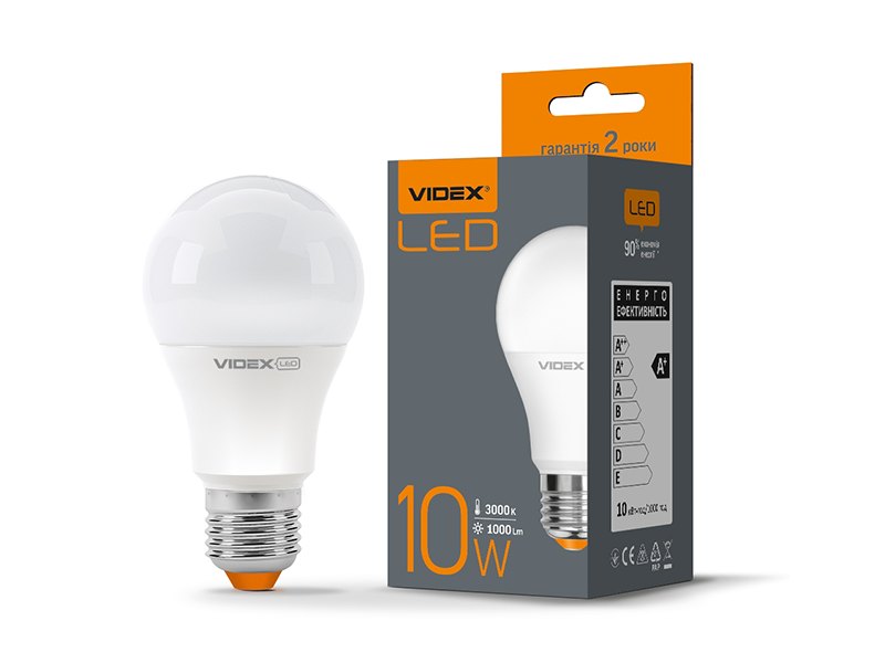 Світлодіодна лампа Videx A60e 10W E27 3000K 220V (9340)