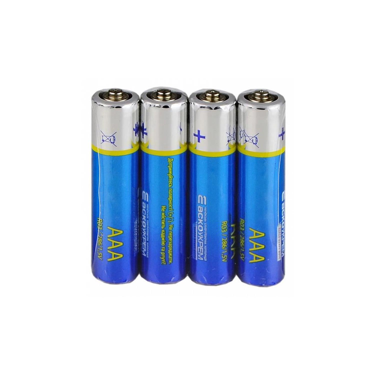 Батарейка АСКО-УКРЕМ ААА солевая 1,5V shrink 4 шт. (Аско.R03.SP4)