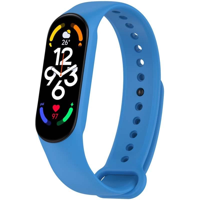 Ремінець силіконовий для Xiaomi Mi Band 7/6/5/4/3 Синій/Shiny Blue (00000077052_11)