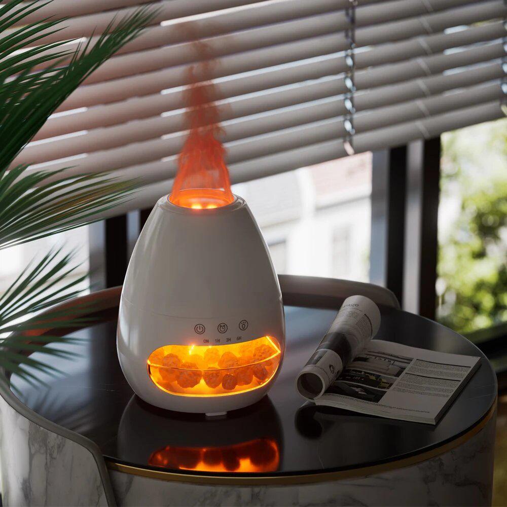 Соляна лампа настільна Doctor-101 Firestone 3в1 з ультразвуковим/зволожувачем повітря та нічником з ефектом полум'я (GL-2312) - фото 8