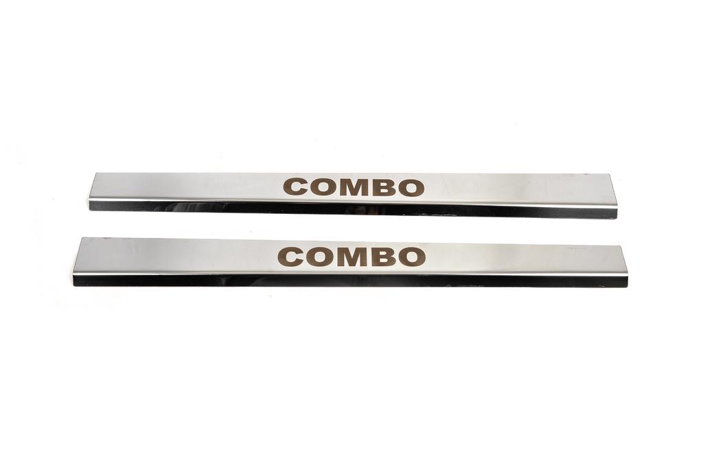 Накладки на пороги Carmos для Opel Combo 2002-2012 гг. нержавеющая сталь Хром