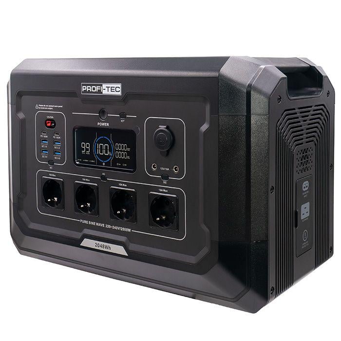 Зарядная станция PROFI-TEC PPS2500 LiFePO 2500 Вт 51,2 В/2048 Вт/ч (006855) - фото 2 Зарядная станция PROFI-TEC PPS2500 LiFePO 2500 Вт 51,2 В/2048 Вт/ч (006855) - фото 2