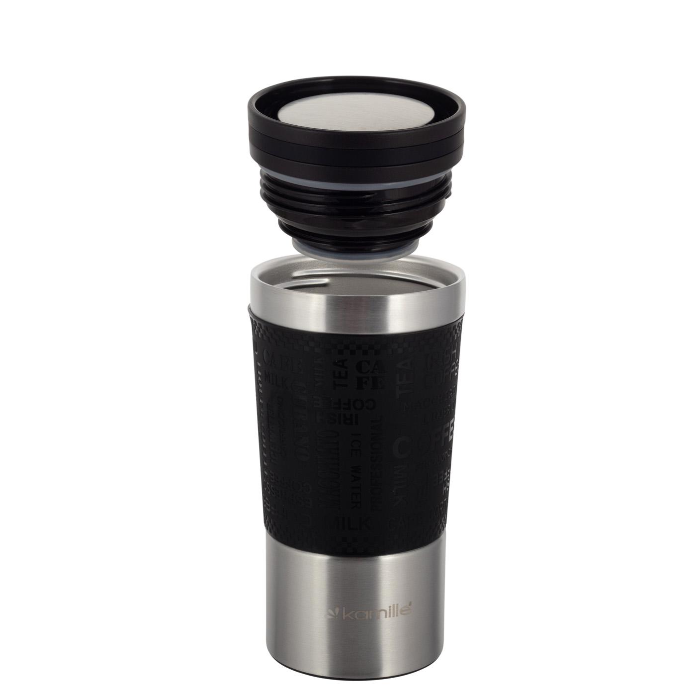 Термокружка Kamille из нержавеющей стали с TRP вставкой 380 мл Черный (2156) - фото 5 Термокружка Kamille из нержавеющей стали с TRP вставкой 380 мл Черный (2156) - фото 5