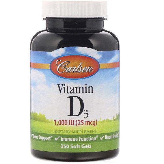 Витамин D Carlson Labs Vitamin D3, 25 mcg 1.000 IU 250 Soft Gels (CAR-01452)