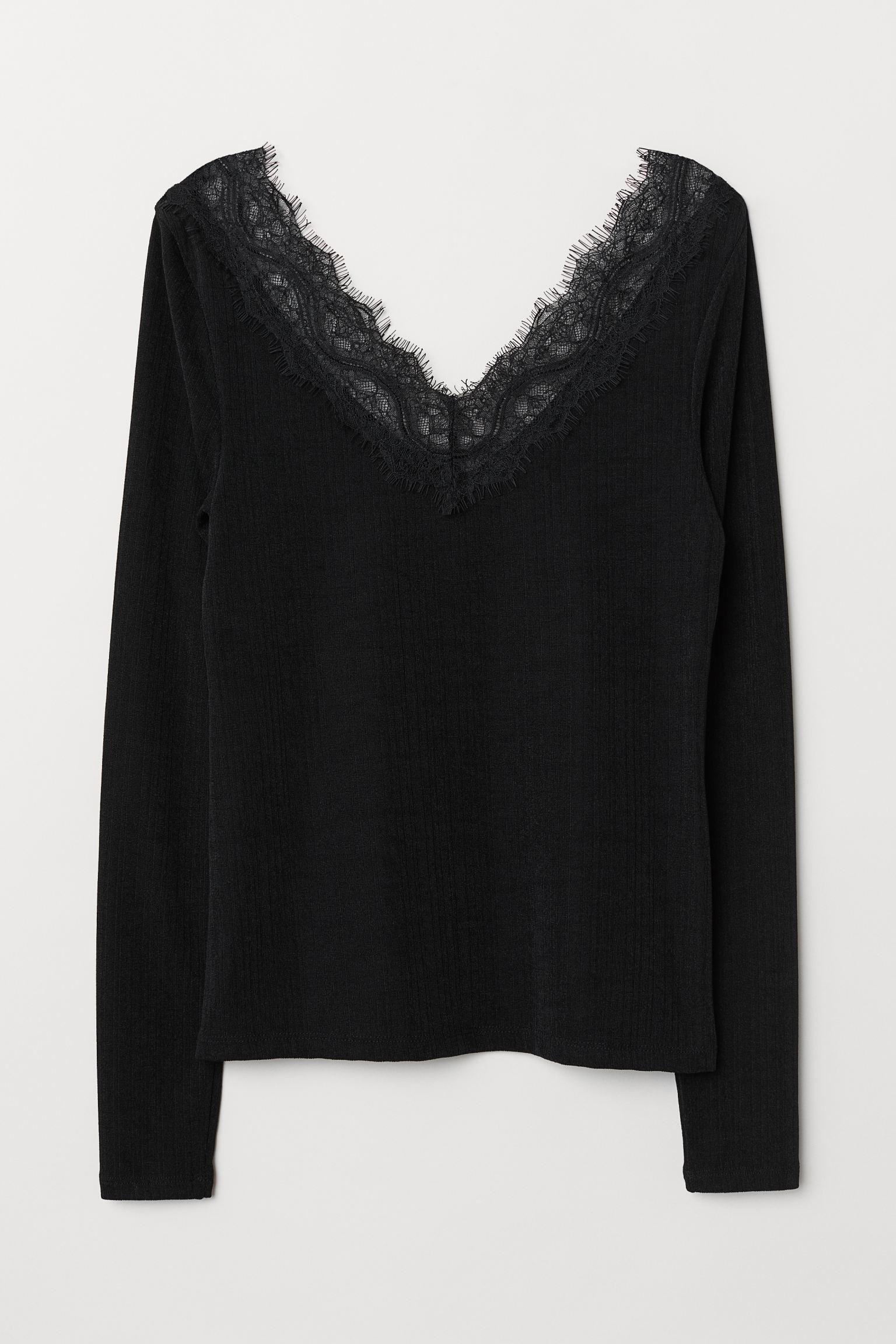 Лонгслив H&M S Черный (6016151419)