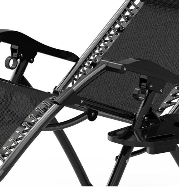 Шезлонг WCG R-03 Zero Gravity с матрасом Черный (R-03) - фото 3
