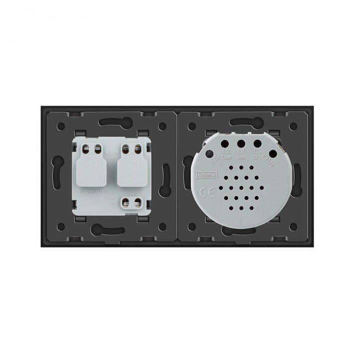 Сенсорний вимикач Livolo ZigBee 1 сенсор 1 розетка скляний Сірий (VL-C701Z / C7C1EU-15) - фото 4