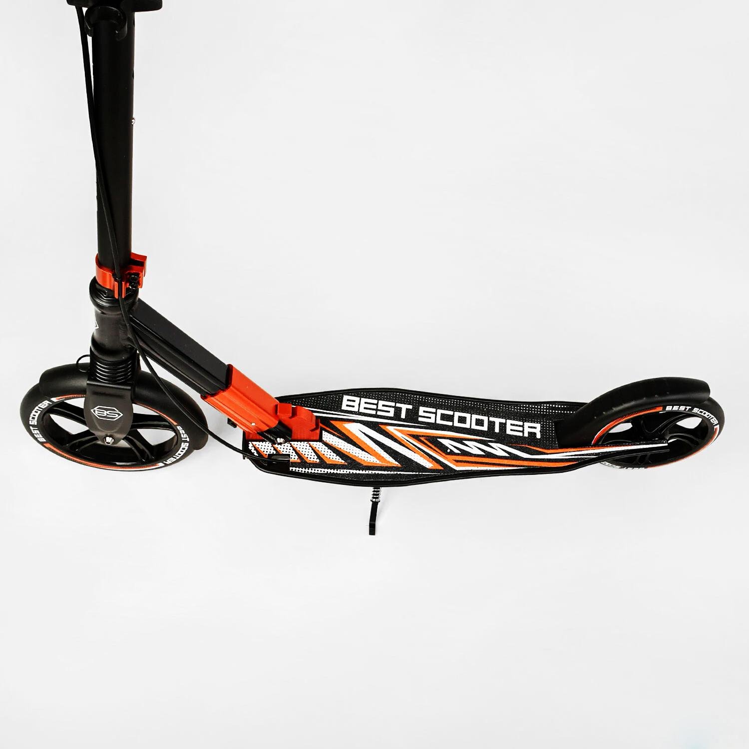 Самокат двухколесный складной Best Scooter фонарь/амортизатор Black/Orange (113216) - фото 3